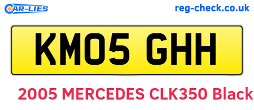 KM05GHH are the vehicle registration plates.