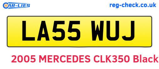 LA55WUJ are the vehicle registration plates.