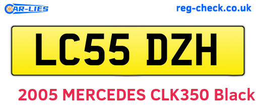 LC55DZH are the vehicle registration plates.