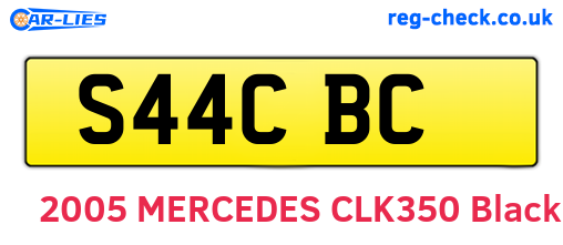 S44CBC are the vehicle registration plates.