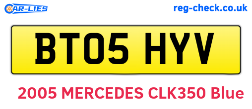 BT05HYV are the vehicle registration plates.