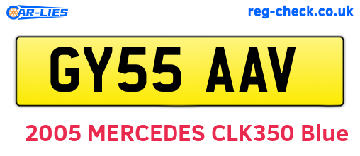 GY55AAV are the vehicle registration plates.