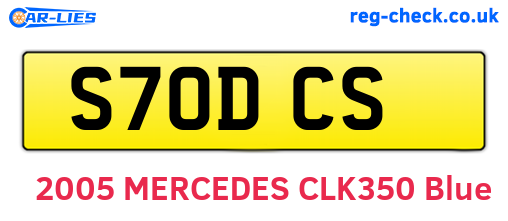 S70DCS are the vehicle registration plates.
