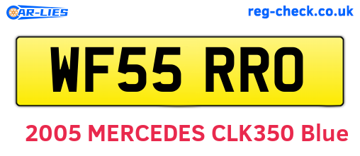 WF55RRO are the vehicle registration plates.