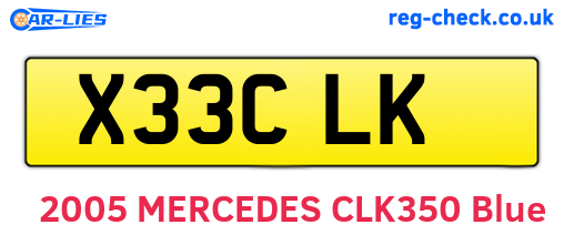 X33CLK are the vehicle registration plates.