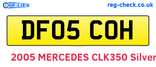 DF05COH are the vehicle registration plates.
