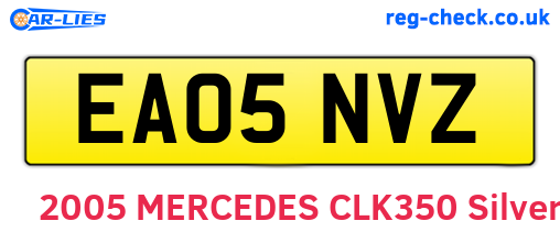 EA05NVZ are the vehicle registration plates.