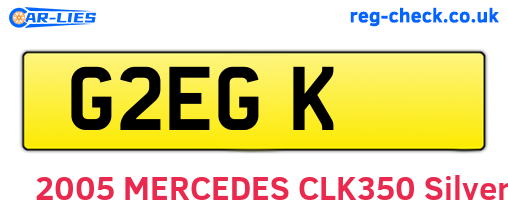 G2EGK are the vehicle registration plates.