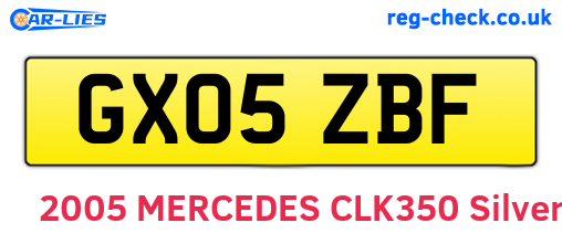 GX05ZBF are the vehicle registration plates.