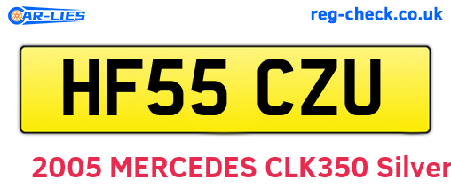 HF55CZU are the vehicle registration plates.