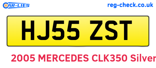 HJ55ZST are the vehicle registration plates.
