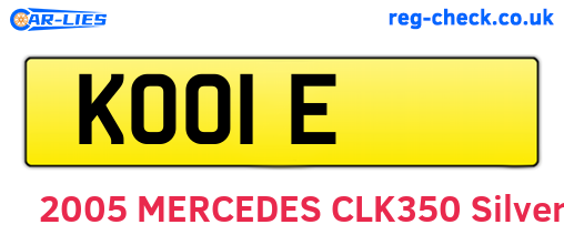 KOO1E are the vehicle registration plates.
