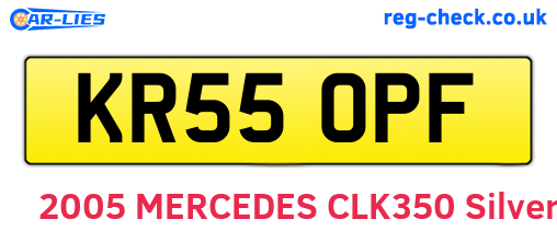 KR55OPF are the vehicle registration plates.
