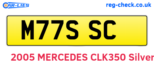 M77SSC are the vehicle registration plates.