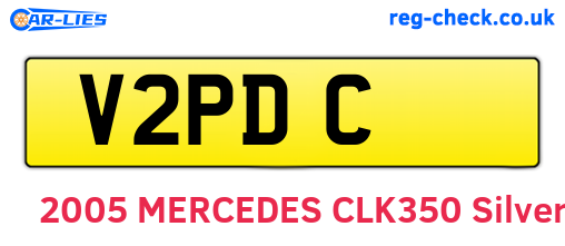 V2PDC are the vehicle registration plates.