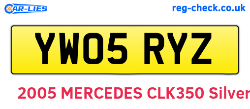 YW05RYZ are the vehicle registration plates.