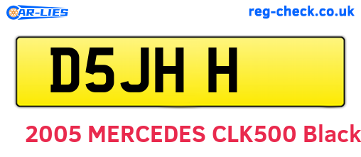 D5JHH are the vehicle registration plates.