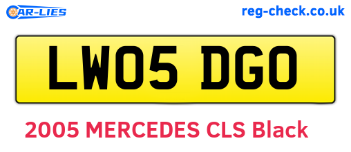 LW05DGO are the vehicle registration plates.