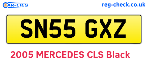 SN55GXZ are the vehicle registration plates.