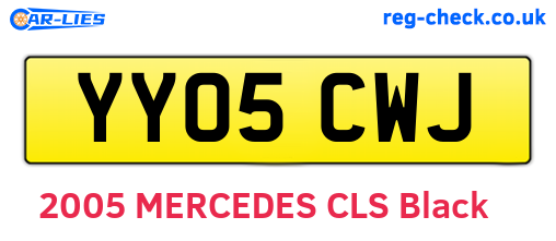 YY05CWJ are the vehicle registration plates.