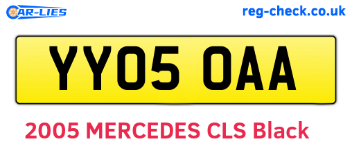YY05OAA are the vehicle registration plates.