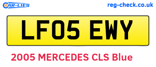 LF05EWY are the vehicle registration plates.