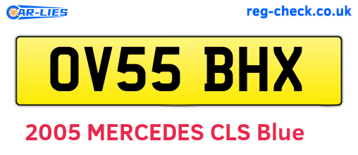 OV55BHX are the vehicle registration plates.