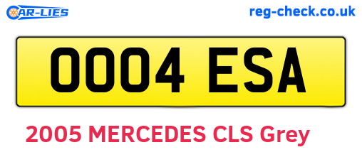 OO04ESA are the vehicle registration plates.
