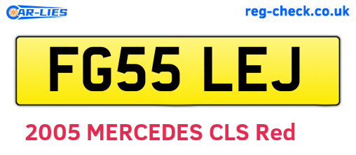 FG55LEJ are the vehicle registration plates.