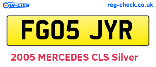 FG05JYR are the vehicle registration plates.