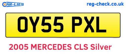 OY55PXL are the vehicle registration plates.