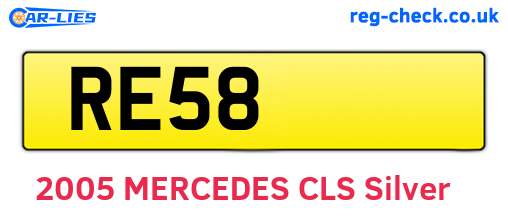RE58 are the vehicle registration plates.