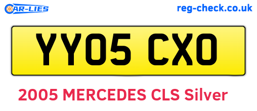 YY05CXO are the vehicle registration plates.