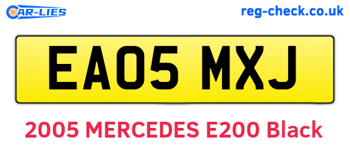 EA05MXJ are the vehicle registration plates.