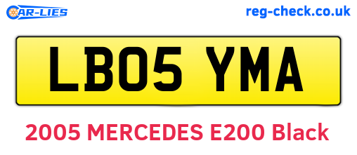 LB05YMA are the vehicle registration plates.