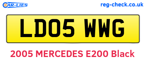 LD05WWG are the vehicle registration plates.