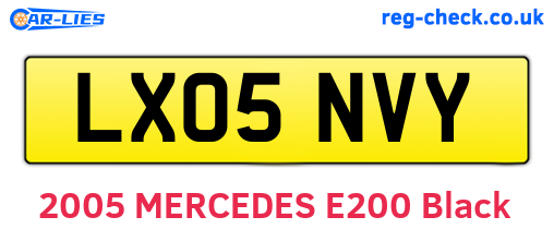 LX05NVY are the vehicle registration plates.