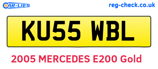 KU55WBL are the vehicle registration plates.