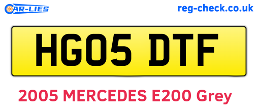 HG05DTF are the vehicle registration plates.