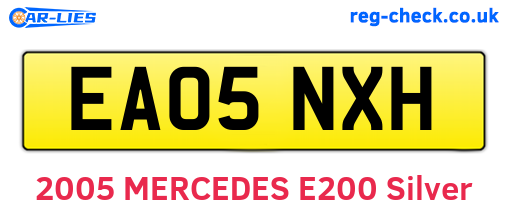 EA05NXH are the vehicle registration plates.