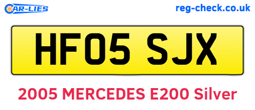 HF05SJX are the vehicle registration plates.