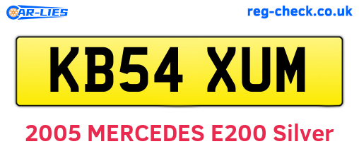 KB54XUM are the vehicle registration plates.