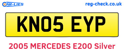 KN05EYP are the vehicle registration plates.