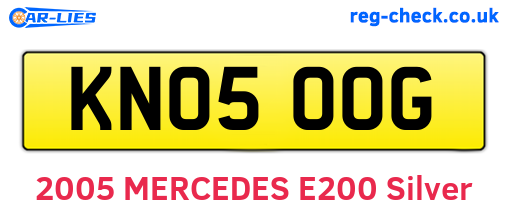 KN05OOG are the vehicle registration plates.