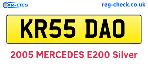 KR55DAO are the vehicle registration plates.