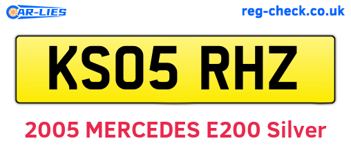 KS05RHZ are the vehicle registration plates.