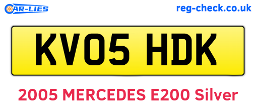 KV05HDK are the vehicle registration plates.