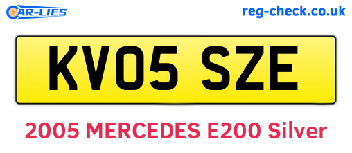 KV05SZE are the vehicle registration plates.