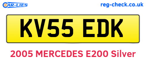 KV55EDK are the vehicle registration plates.