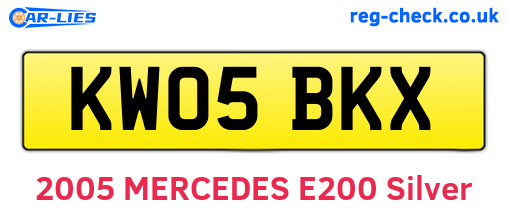 KW05BKX are the vehicle registration plates.